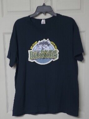Humboldt Broncos 'We Stand With You' Black Graphic Tee Green/Yellow Logo Large